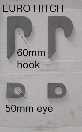 Euro Hitch Half Set dimensions